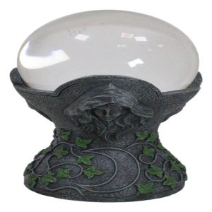 Wicca Sacred Moon Triple Goddess Mother Maiden Crone Pentagram Gazing Glass Ball