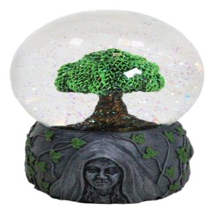 Wicca Triple Goddess Mother Maiden Crone Tree of Life Glitter Water Globe Decor
