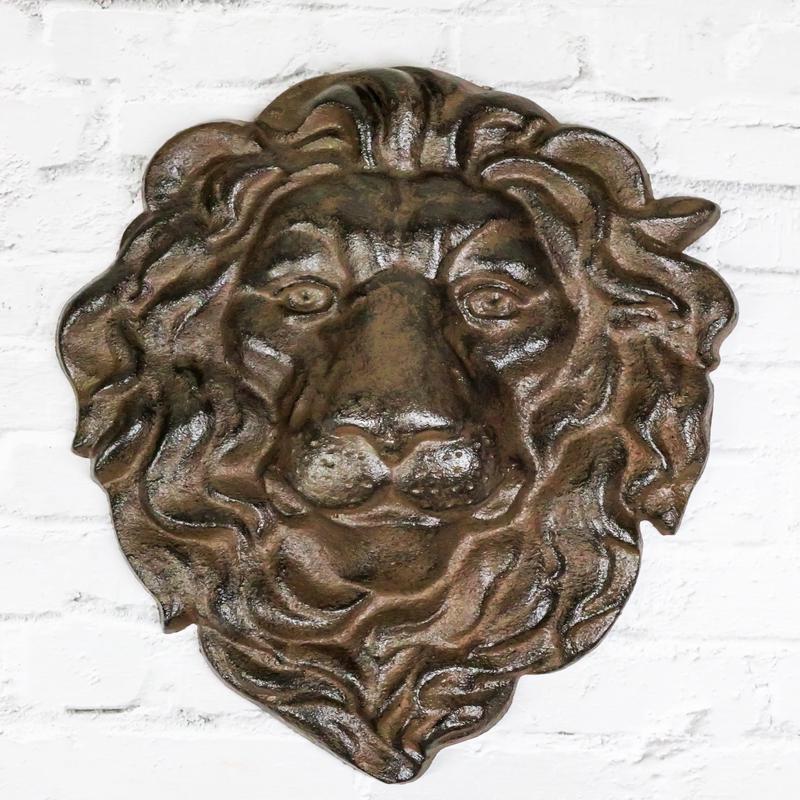 Cast Iron Aslan The King Of The Jungle Regal Lion Head Wall Plaque Figurine