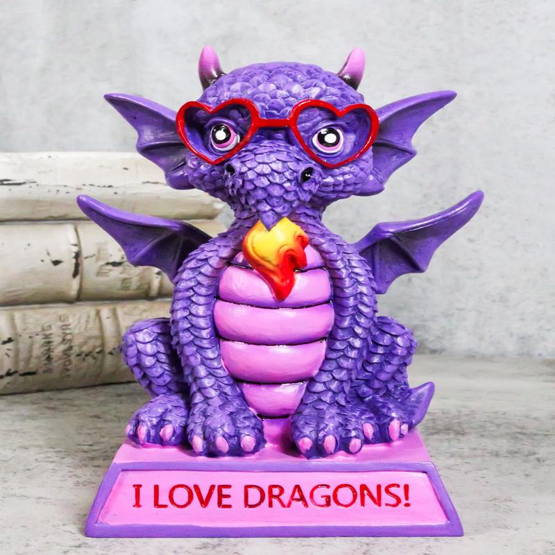 Fantasy Purple Koan Cartoon Chibi Dragon Collectible Figurine I Love Dragons!