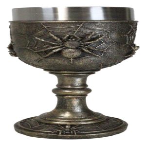 Halloween Spooky Creepy Crawler Arachnid Spider On Web Wine Goblet Chalice