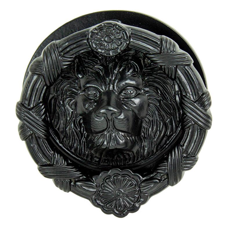 Hand Forged Cast Iron Black Royal Venetian Lion Head Decorative Door Knocker