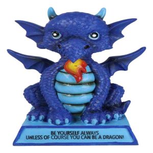 Ocean Blue Koan Cartoon Dragon Figurine Be Yourself Unless You Can Be A Dragon!
