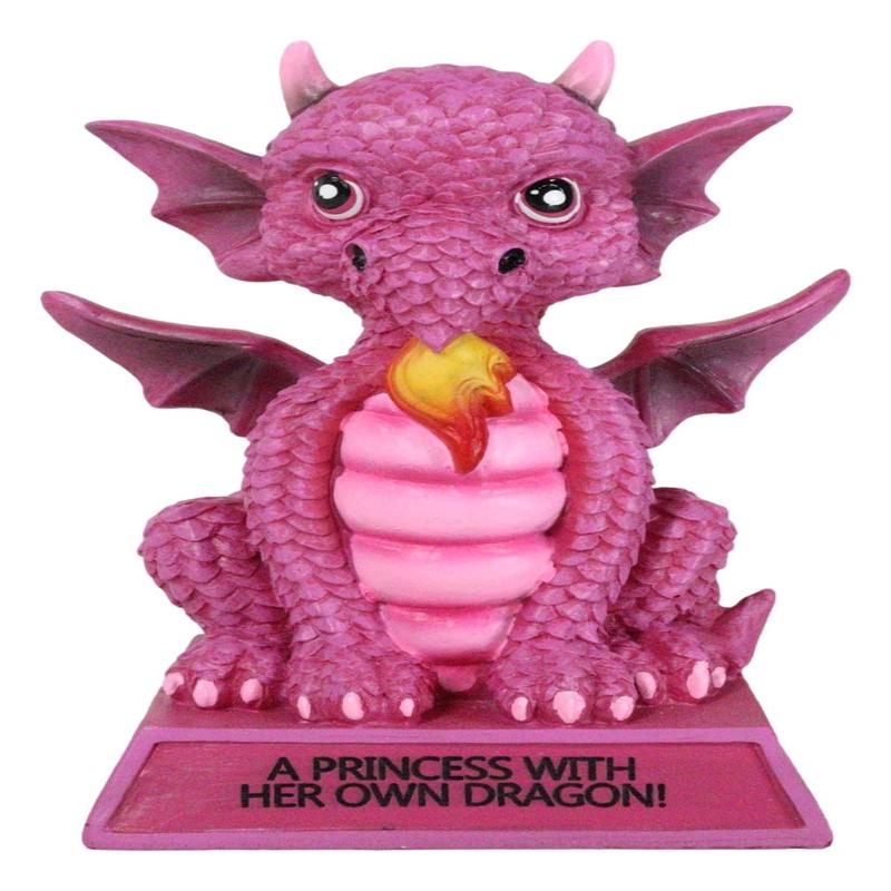 Pink Drake Koan Cartoon Chibi Dragon Figurine A Princess With Her Own Dragon