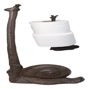 Cast Iron Marine Slug Snail With Long Neck Toilet Paper Holder Stand Sculpture