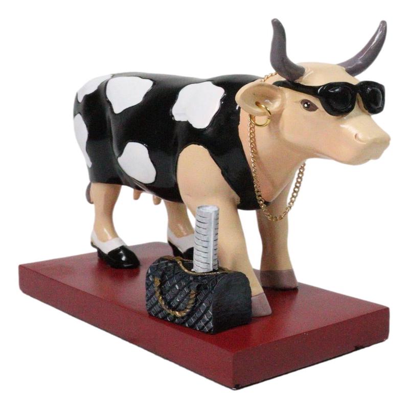 Cow Parade Diva Goddess of Fashion A Bull With Black Purse Collector's Figurine