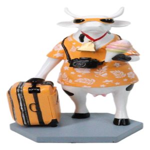 Cow Parade Mile High Traveler Vacation Cow With Luggage Collector's Figurine