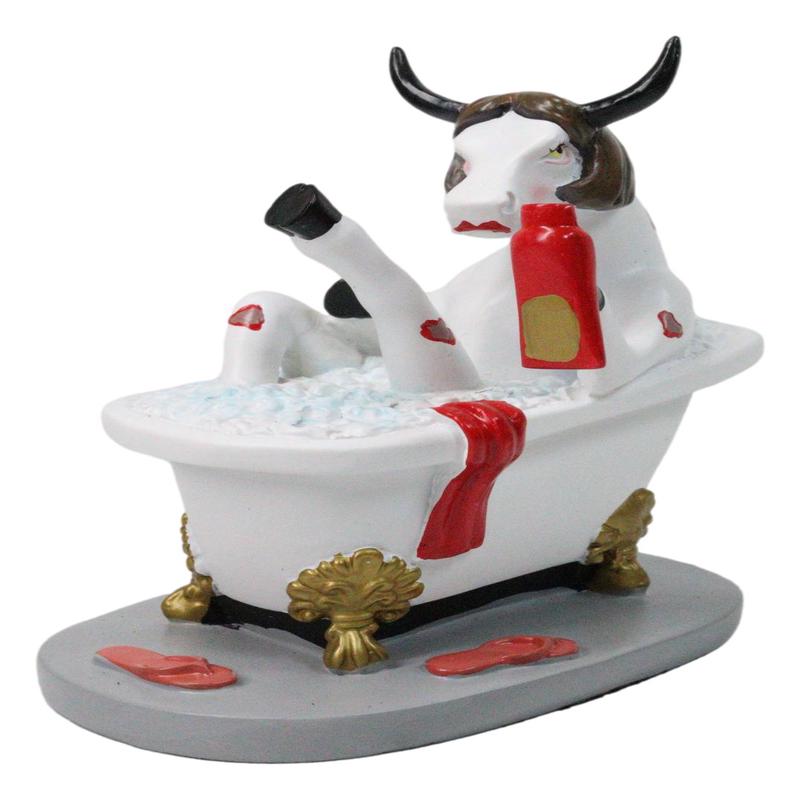 Cow Parade Victorian Bathtub Hot Scene Amore Pin Up Cow Collector's Figurine