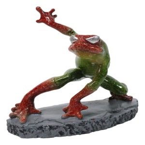 Green and Red Superhero Frog Spider Man in 3 Point Hero Pose Decor Figurine