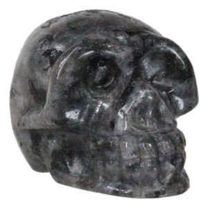 Metaphysical Healing Crystal Black Labradorite Gemstone Mini Skull Figurine