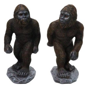 Set of 2 Forest Mythical Creature Sasquatch Bigfoot Cryptid Apes Figurines