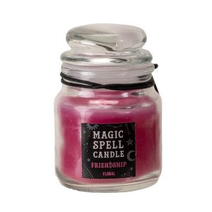 Set of 3 Wicca Halloween Ritual Floral Friendship Spell Candle in Glass Jar
