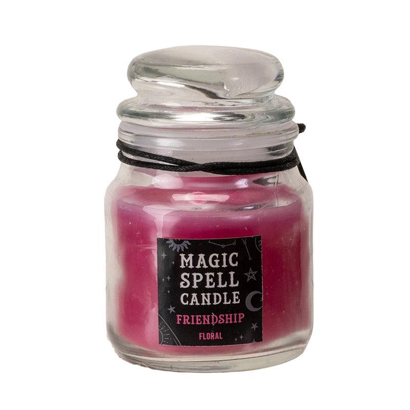 Set of 3 Wicca Halloween Ritual Floral Friendship Spell Candle in Glass Jar