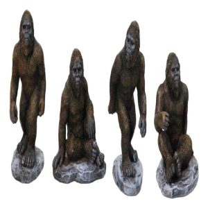 Set of 4 Forest Mythical Creature Sasquatch Big Foot Cryptid Apes Figurines