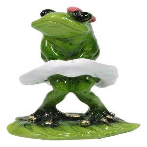 Sexy Lady Marilyn Green Frog with Pink Ribbon and White Cocktail Dress Figurine