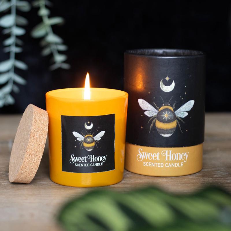 Wicca Dark Forest Sweet Honey Mystical Forest Bee Scented Candle With Cork Lid