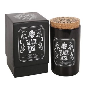 Wicca Midnight Ritual Black Rose Twilight Blush Pillar Candle Home Fragrance
