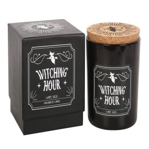 Wicca Midnight Ritual Witching Hour White Sage Pillar Candle Home Fragrance