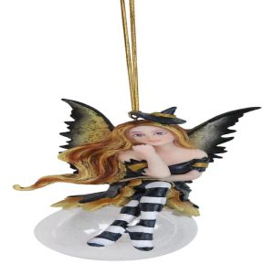 Cordelia Autumn Witch Bubble Rider Fairy Ornament Amy Brown Holiday Collection