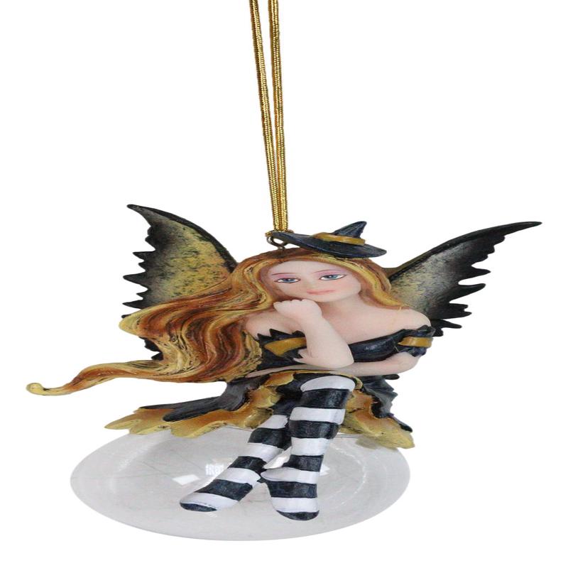 Cordelia Autumn Witch Bubble Rider Fairy Ornament Amy Brown Holiday Collection