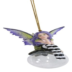 Dulcibelle Lavender Fae Bubble Rider Fairy Ornament Amy Brown Holiday Collection