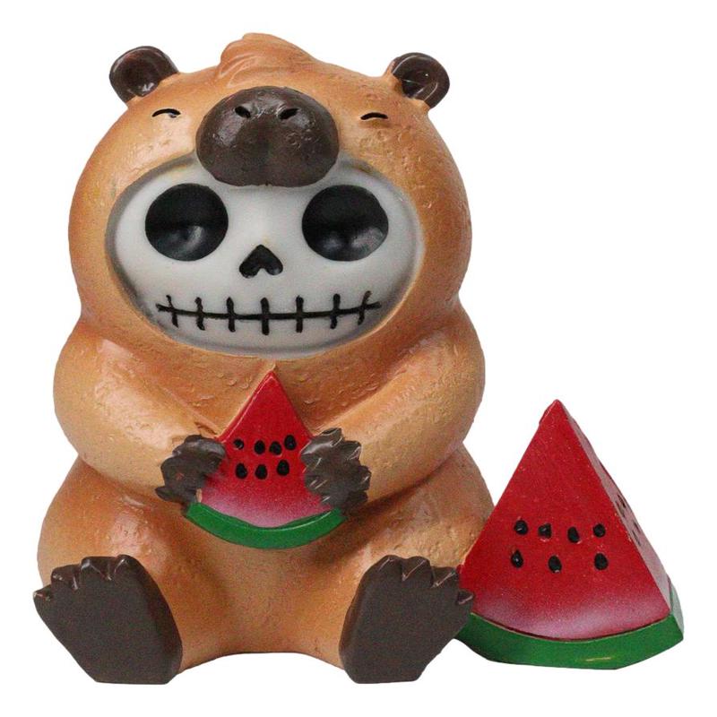 Furrybones Adorable Capybara With Watermelon Skeleton Figurine Furry Bones
