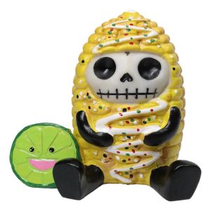 Furrybones Elotito Zesty Corn and Lime Snack Skeleton Figurine Furry Bones