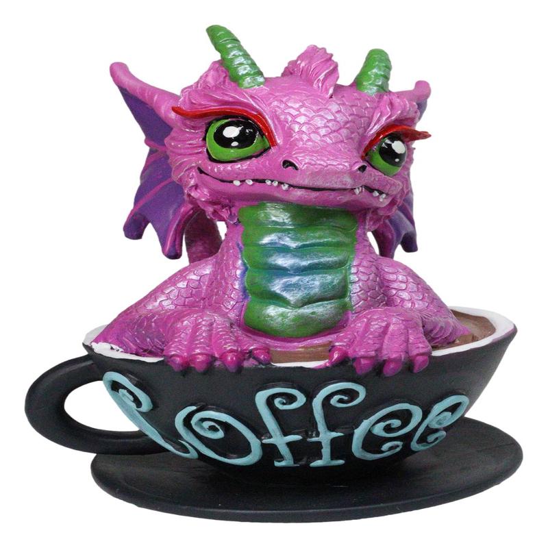 Ruth Thompson Artisan Coffee with Andi Drake Wyrmling Dragon In Cup Figurine
