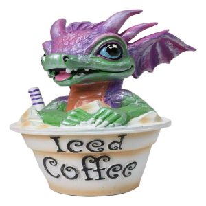 Ruth Thompson Artisan Iced Coffee With Sarah Wyrmling Dragon In Cup Figurine