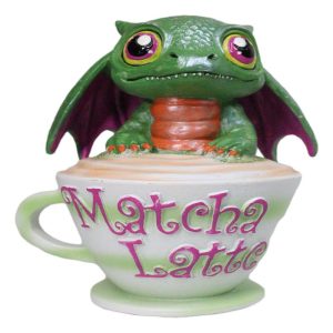 Ruth Thompson Artisan Matcha with Maeve Drake Wyrmling Dragon In Cup Figurine