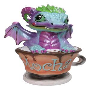Ruth Thompson Artisan Mocha with Scotty Drake Wyrmling Dragon In Cup Figurine