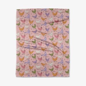 Geometry Spring Chickens Tea Towel