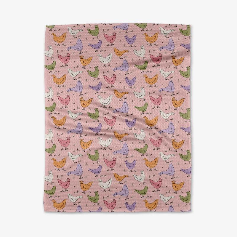 Geometry Spring Chickens Tea Towel