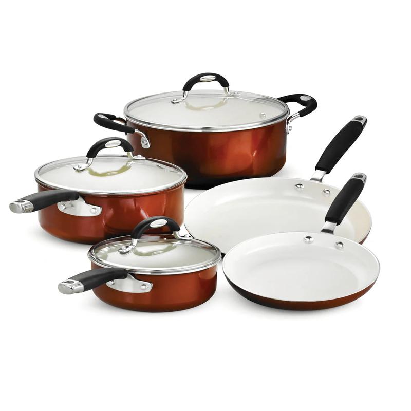 Tramontina Ceramica 8 Pc Cookware Set Metallic Copper (In Store Pickup Only)