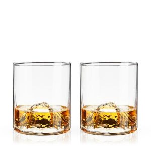 Viski Mountain Themed Crystal Tumbler Set of 2