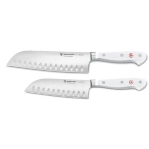 Wusthof Classic White 2 Piece Santoku Knife Set