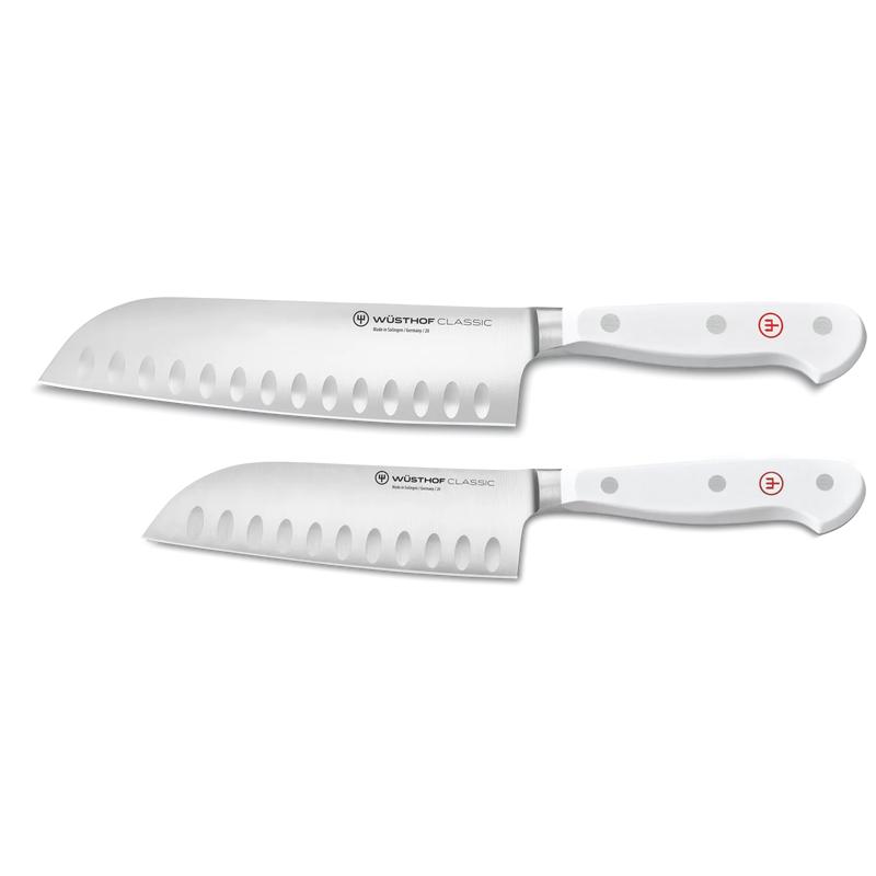Wusthof Classic White 2 Piece Santoku Knife Set