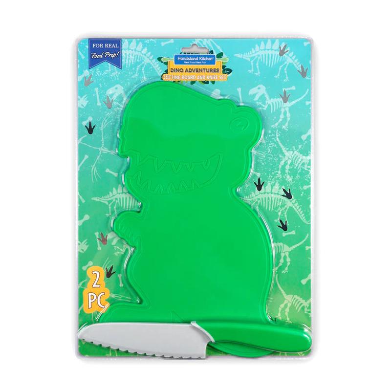 Handstand Kitchen Dino Adventures Kid Safe Cutting Board and Knife Set