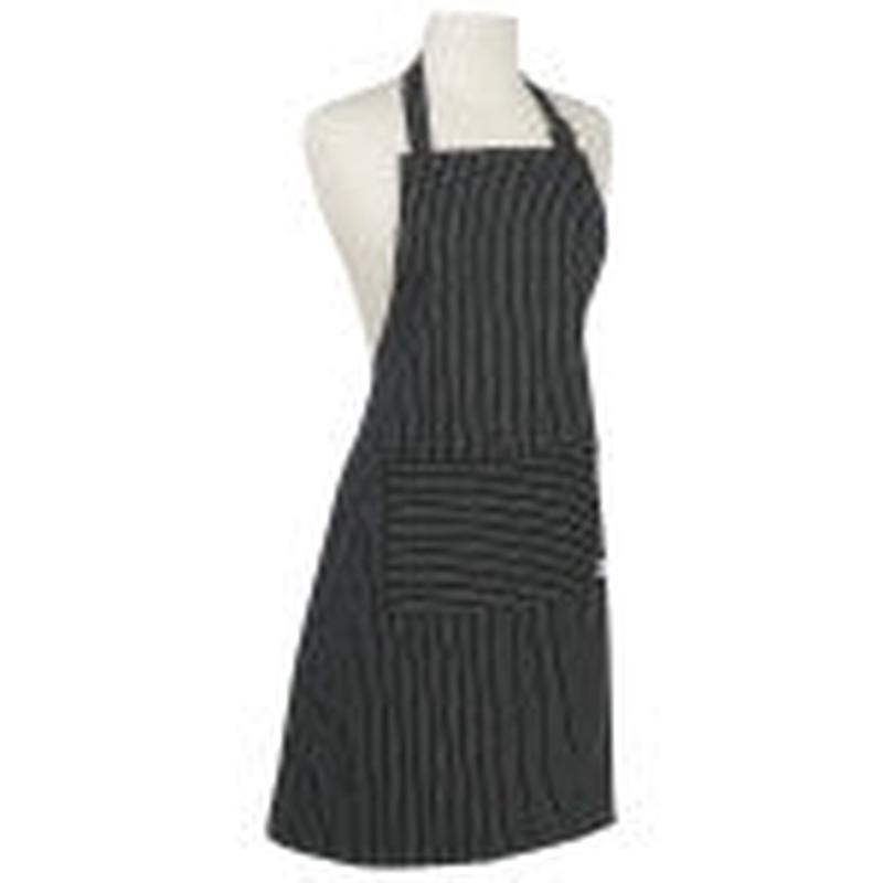 Now Designs Pinstripe Black Basic Apron