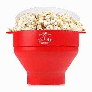 Zulay Red Collapsible Microwave Popcorn Popper