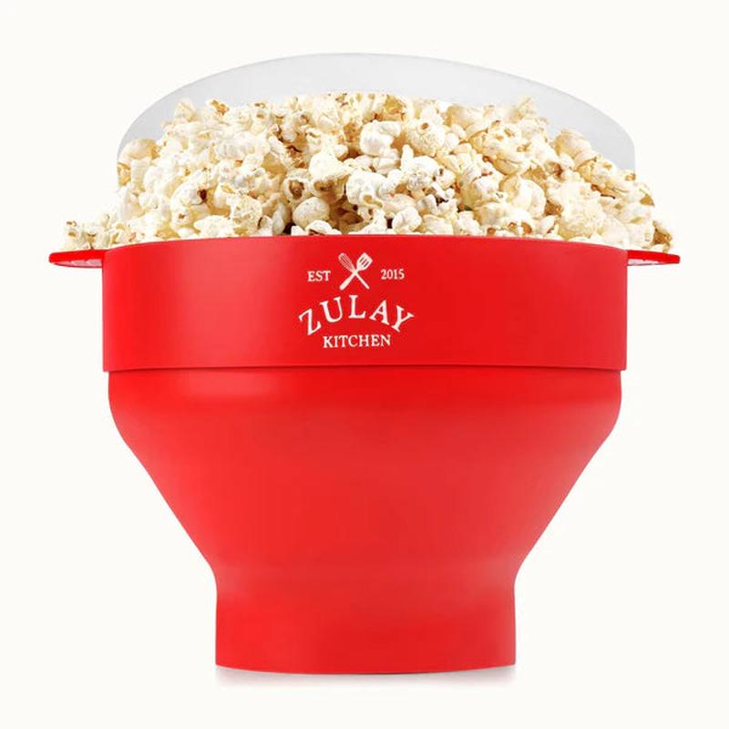 Zulay Red Collapsible Microwave Popcorn Popper