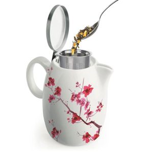 Tea Forte Pugg Teapot and Infuser Cherry Blossom