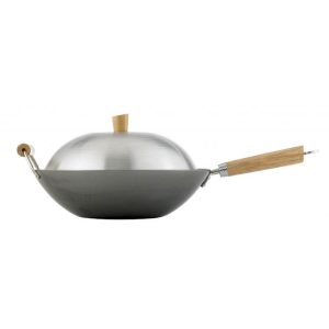 Helen's 14" Carbon Steel Wok Set
