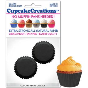 Siege Cupcake Creations Mini Black Baking Cups