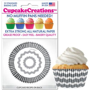 Siege Cupcake Creations Silver Chevron Baking Cups