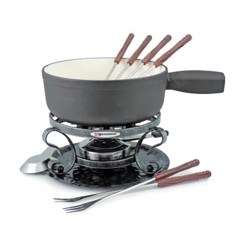 Swissmar 9pc Black Fondue Set