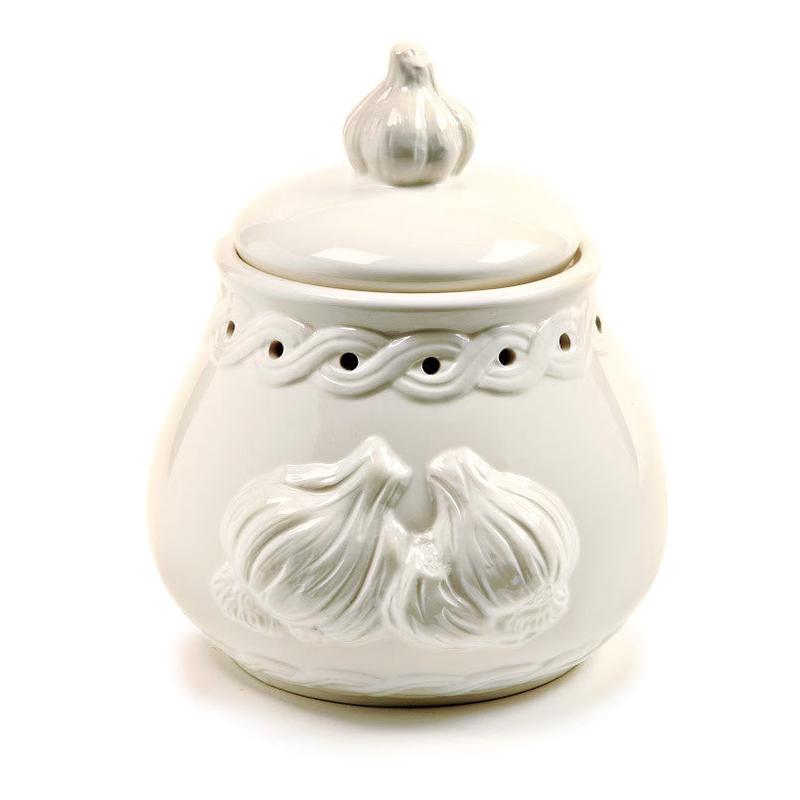 Norpro Deluxe White Stoneware Garlic Keeper