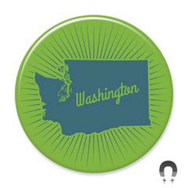BB WA State Blue Sunburst Magnet
