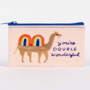 Blue Q Coin Purse You're Double Wonderful