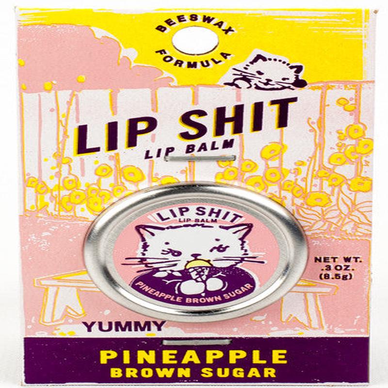 Blue Q Lip Shit Pineapple Brown Sugar Lip Balm